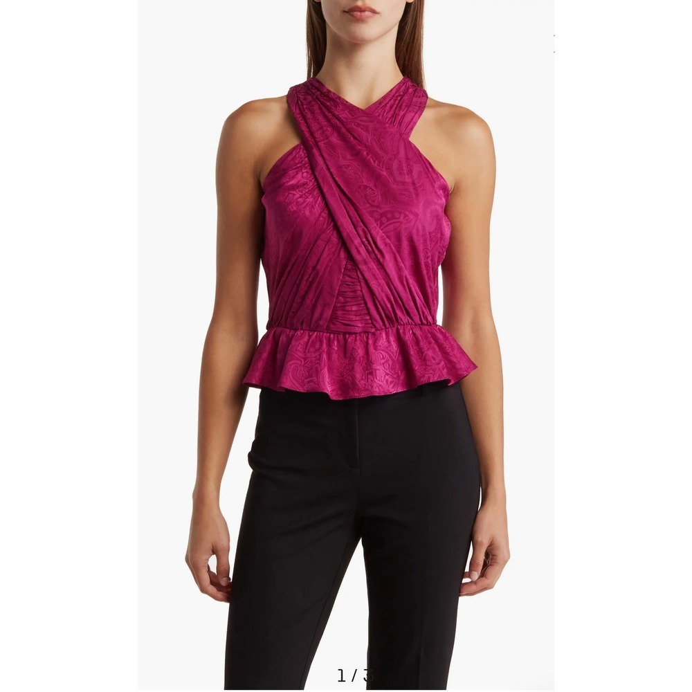 Veronica Beard Kailani Top in Bright Magenta Size 0